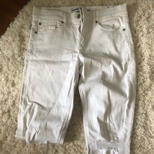 White ripped Express jeans